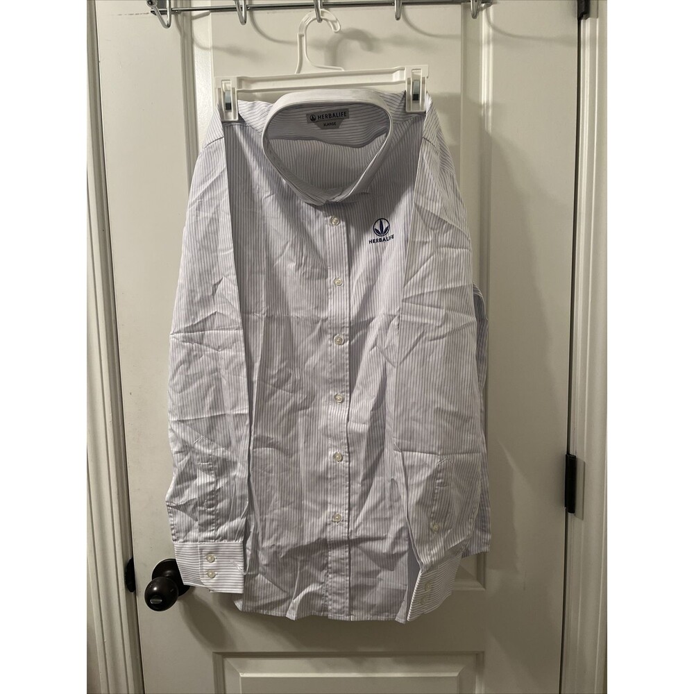 Men's Stripe Button Front Shirt Long Sleeve Size XL Multi-Color